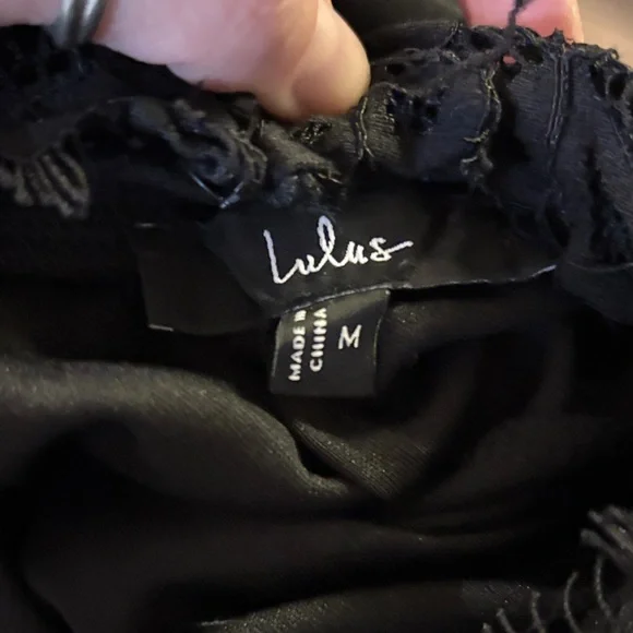 Lulus “Momentous Moments” Black Lace Backless Maxi Dress M - Picture 9 of 9